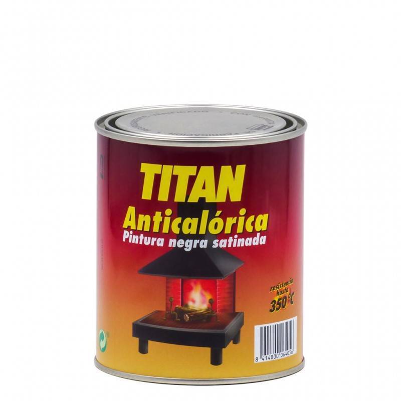 Pintura Titan anticalórica satinada negro 375 ml